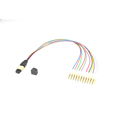 LC 연결기에 대한 카세트 모듈 팬아웃 땋아 늘인 머리 패치 코드 12 섬유 MPO