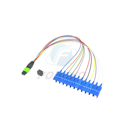 SC UPC 광섬유 팬아웃 땋아 늘인 머리 패치 코드 단일모드 0.9 밀리미터에 대한 MTP MPO