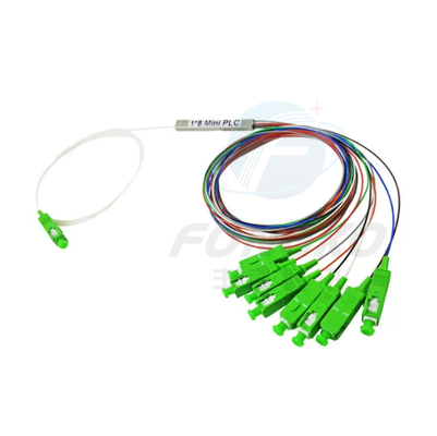 1*8 SC APC 광섬유 PLC 스플리터 1:8 스틸 튜브 FTTH 미니 광학 PLC 스플리터