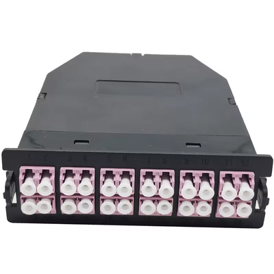 24F 블랙 LC 듀플렉스 멀티모드 MPO MTP 파이버 카세트 24 포트 OM3 OM4 OS2 패치 패널
