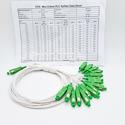 1x2 1x4 1x8 1x16 2x8 2x16 PLC 스플리터 SC APC UPC 커넥터와 함께 PLC 광섬유 스플리터