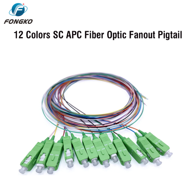 FONGKO 12 코어 0.9mm G652D PVC 광섬유 피그테일 번들 피그테일 LC FC SC ST UPC APC 광섬유 피그테일