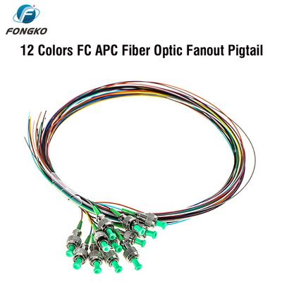 FONGKO 12 코어 0.9mm G652D PVC 광섬유 피그테일 번들 피그테일 LC FC SC ST UPC APC 광섬유 피그테일