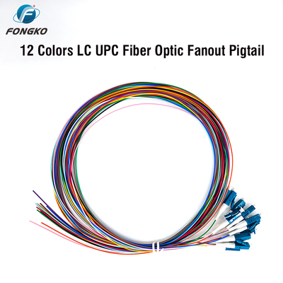 FONGKO 12 코어 0.9mm G652D PVC 광섬유 피그테일 번들 피그테일 LC FC SC ST UPC APC 광섬유 피그테일