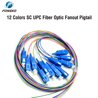 FONGKO 12 코어 0.9mm G652D PVC 광섬유 피그테일 번들 피그테일 LC FC SC ST UPC APC 광섬유 피그테일