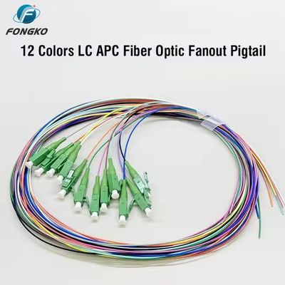 광섬유 SM 광섬유 피그테일 12 코어 0.9mm G652D PVC LC FC SC ST UPC APC 섬유 피그테일
