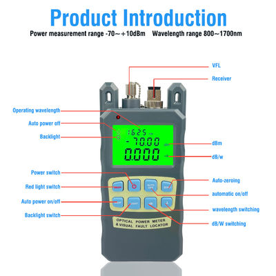 FONGKO 70+10dBm 10mw 광섬유 전력계 10km 케이블 테스터 도구 시각적 결함 위치 탐지기 올인원 광섬유 케이블 테스터