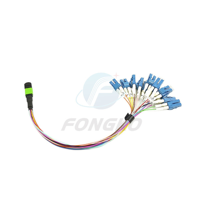 8/12/24 FTTB 0.9mm MPO 커넥터 타입을 위한 섬유 MTP MPO에서 LC Fanout 패치 케이블