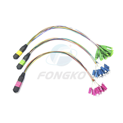 8/12/24 FTTB 0.9mm MPO 커넥터 타입을 위한 섬유 MTP MPO에서 LC Fanout 패치 케이블