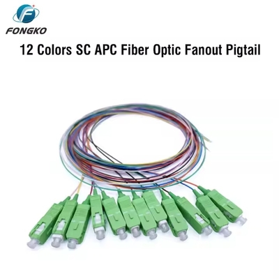 광섬유 SM 광섬유 피그테일 12 코어 0.9mm G652D PVC LC FC SC ST UPC APC 섬유 피그테일